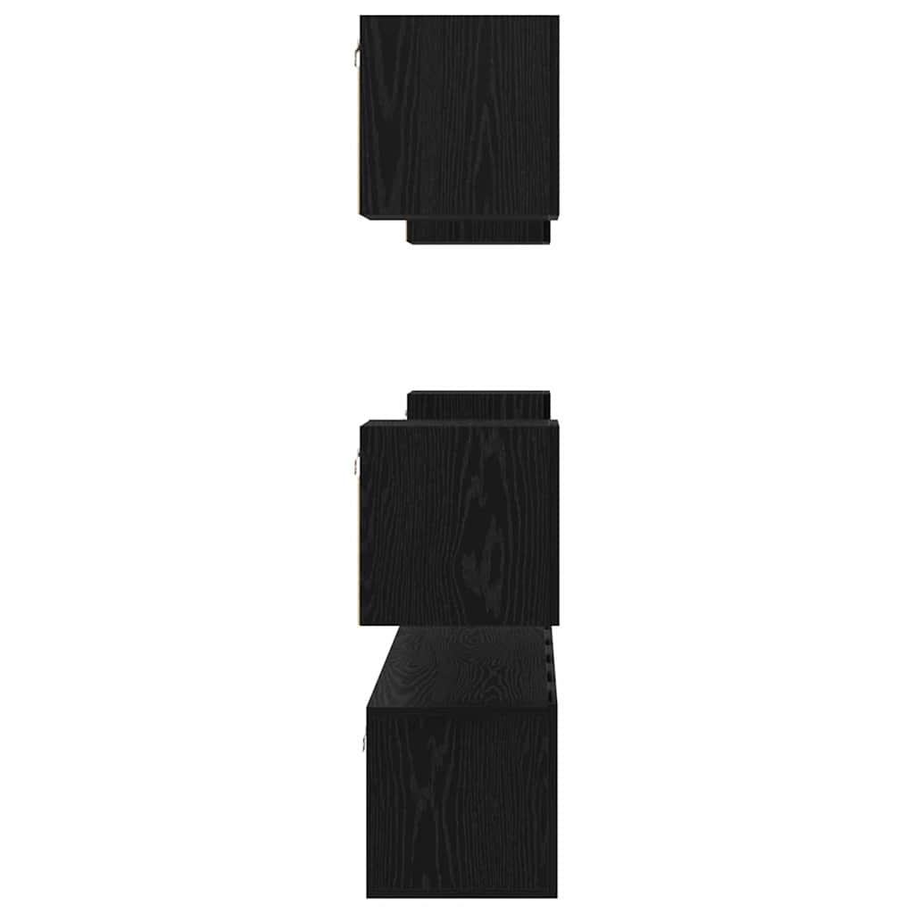 Set TV komoda Zidne 7 pcs Crni hrast Konstruirano drvo