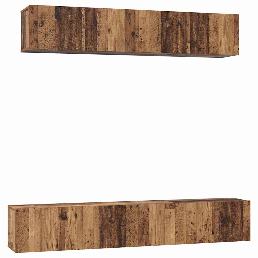 Set TV komoda Zidne 5 pcs Staro drvo Konstruirano drvo