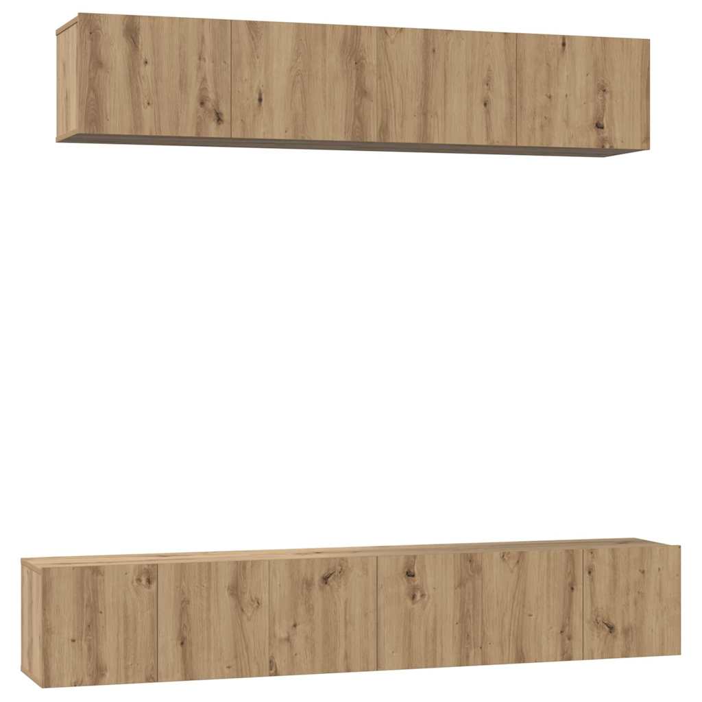 Set TV komoda Zidne 5 pcs Umjetnički hrast Konstruirano drvo