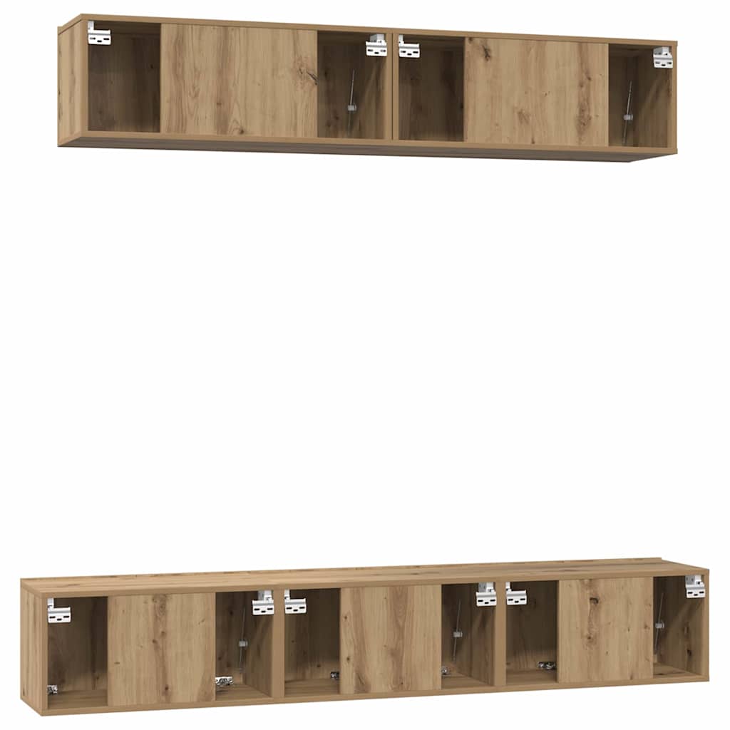Set TV komoda Zidne 5 pcs Umjetnički hrast Konstruirano drvo