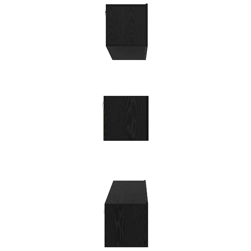 Set TV komoda Zidne 7 pcs Crni hrast Konstruirano drvo