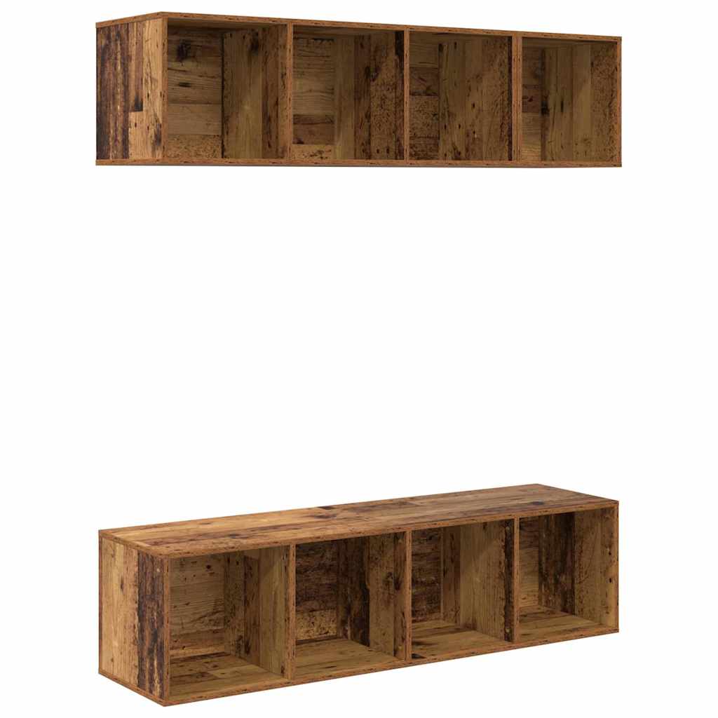Set TV komoda Zidne 3 pcs Staro drvo Konstruirano drvo