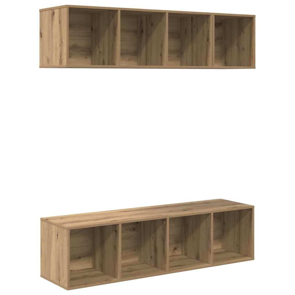 Set TV komoda Zidne 3 pcs Umjetnički hrast Konstruirano drvo