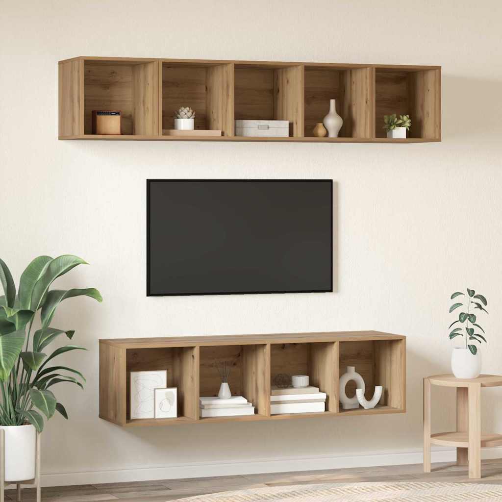 Set TV komoda 4 kom. Umjetnički hrast Konstruirano drvo