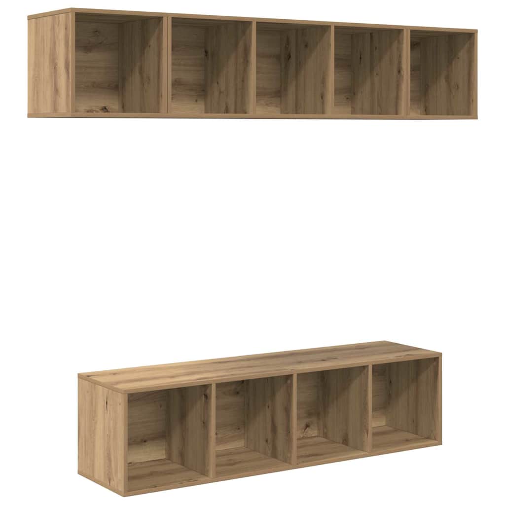 Set TV komoda Zidne 4 pcs Umjetnički hrast Konstruirano drvo