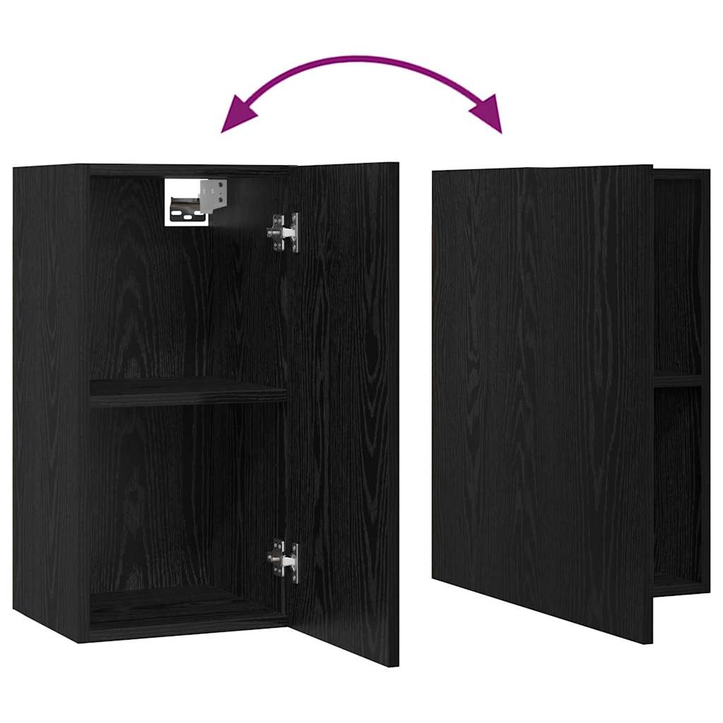 Set TV komoda s ladicama 6 pcs Crni hrast Konstruirano drvo