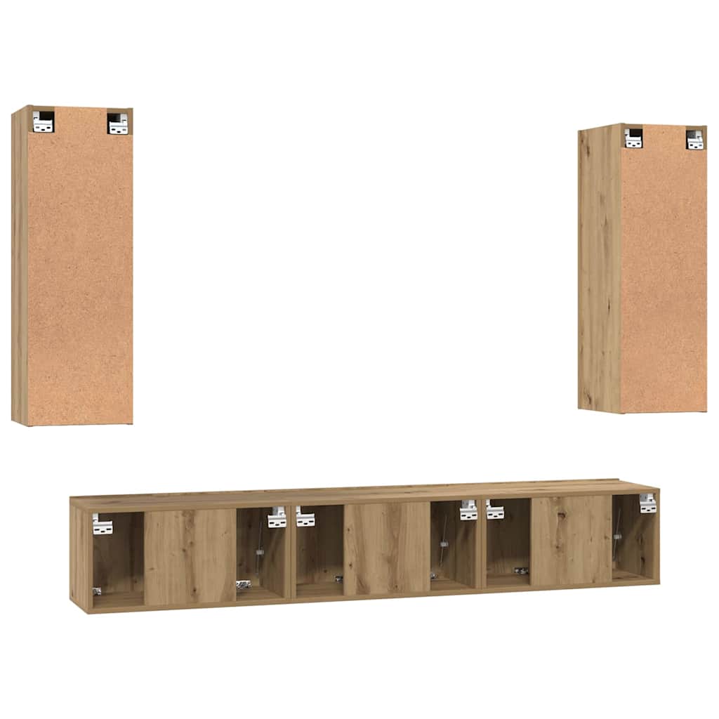 Set TV komoda Zidne 5 pcs Umjetnički hrast Konstruirano drvo