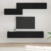 Set TV komoda s ladicama 7 pcs Crni hrast Konstruirano drvo