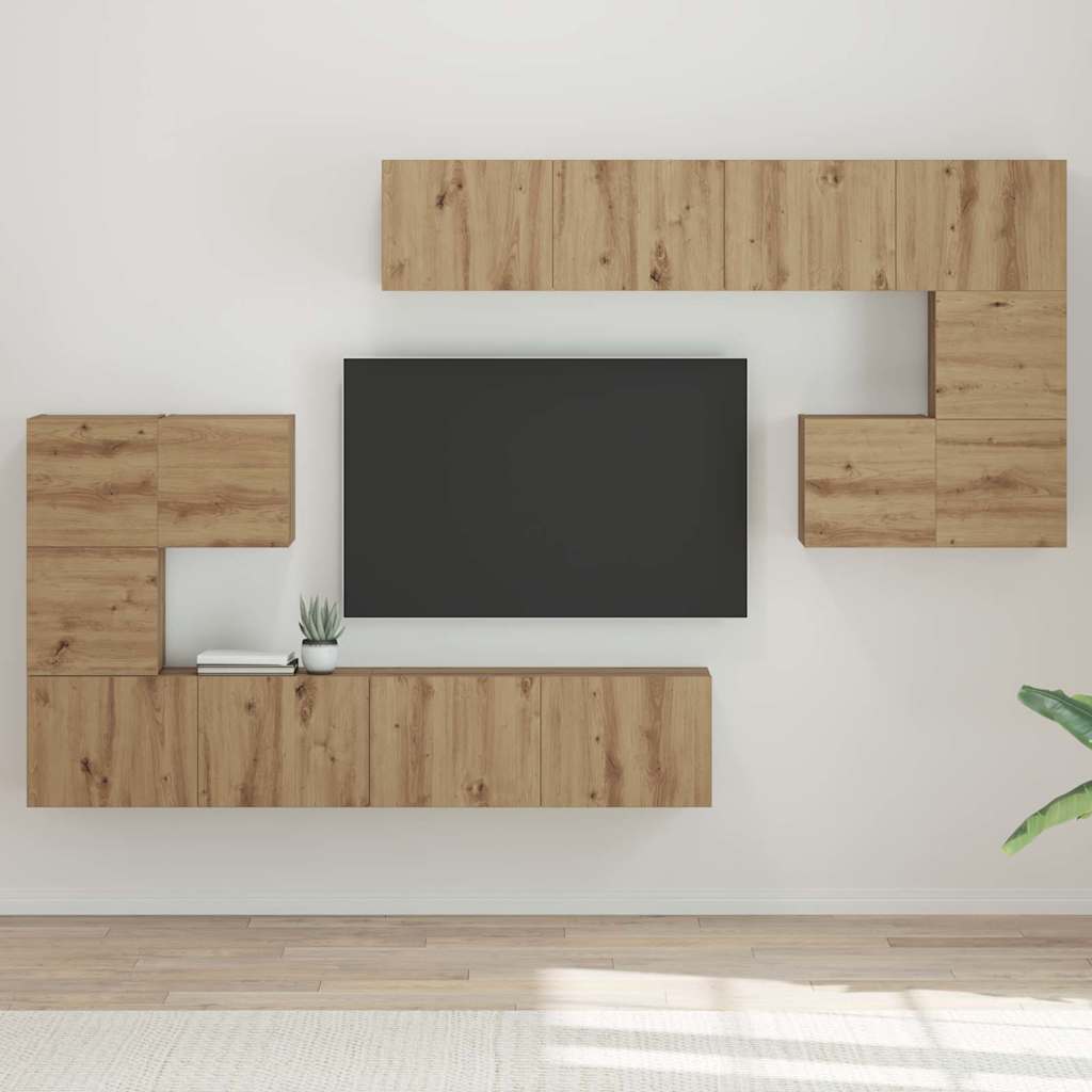 TV Jedinice Zidne 4 pcs Umjetnički hrast Konstruirano drvo