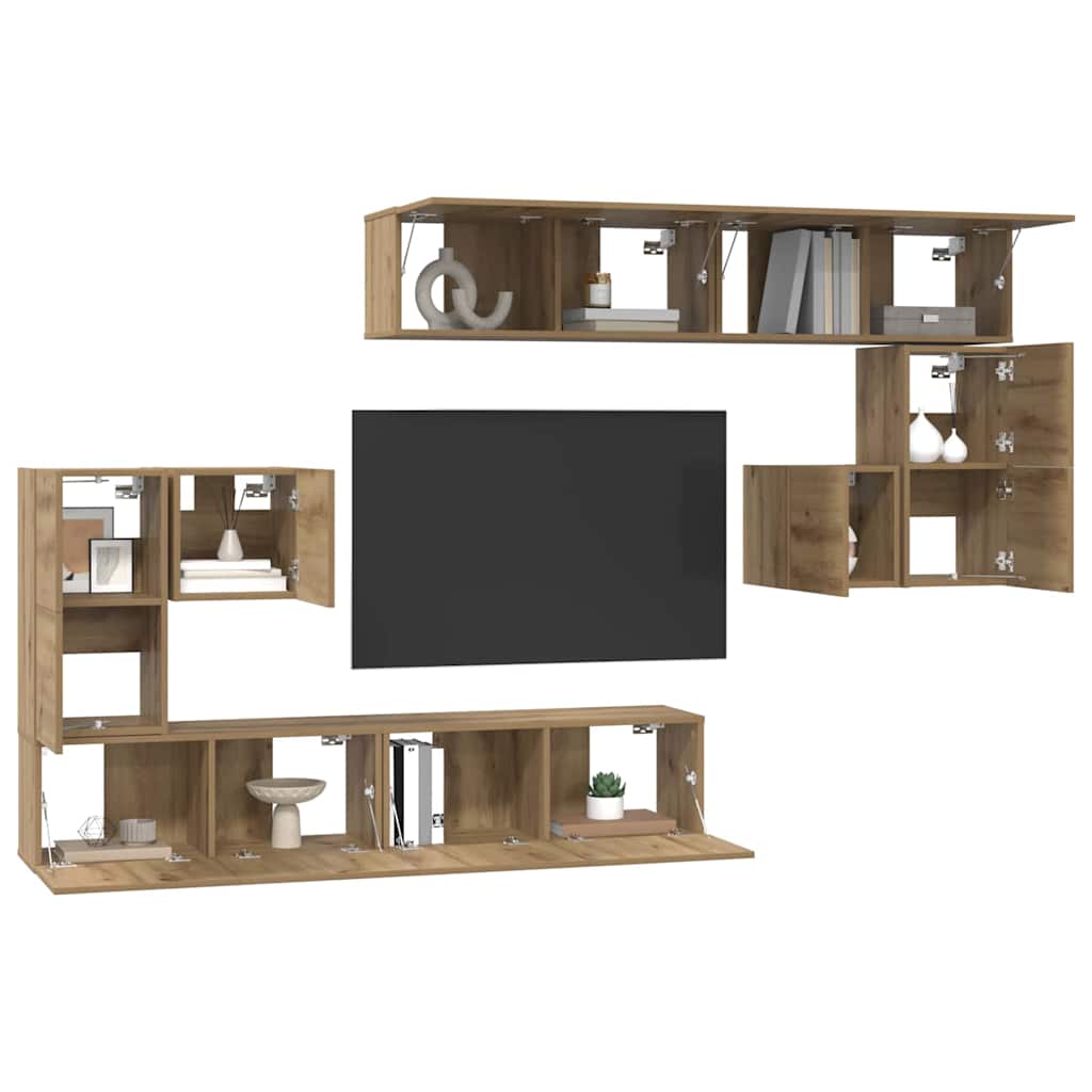 TV Jedinice Zidne 4 pcs Umjetnički hrast Konstruirano drvo