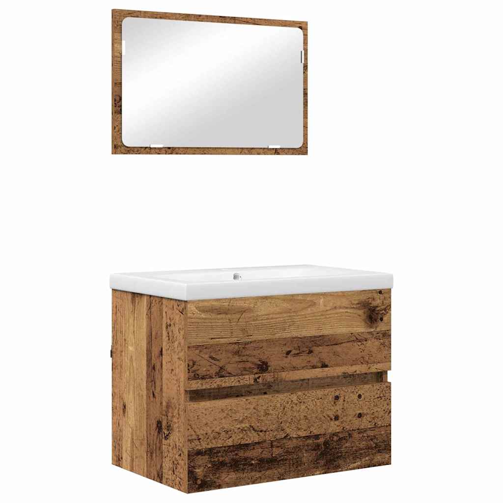 Set namještaja za kupaonicu 3 pcs Staro drvo Konstruirano drvo