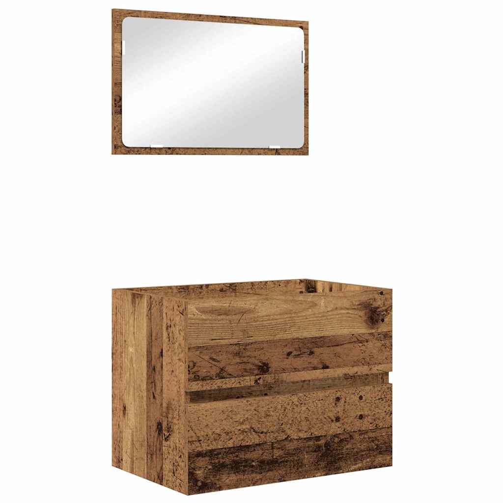 Set namještaja za kupaonicu 3 pcs Staro drvo Konstruirano drvo
