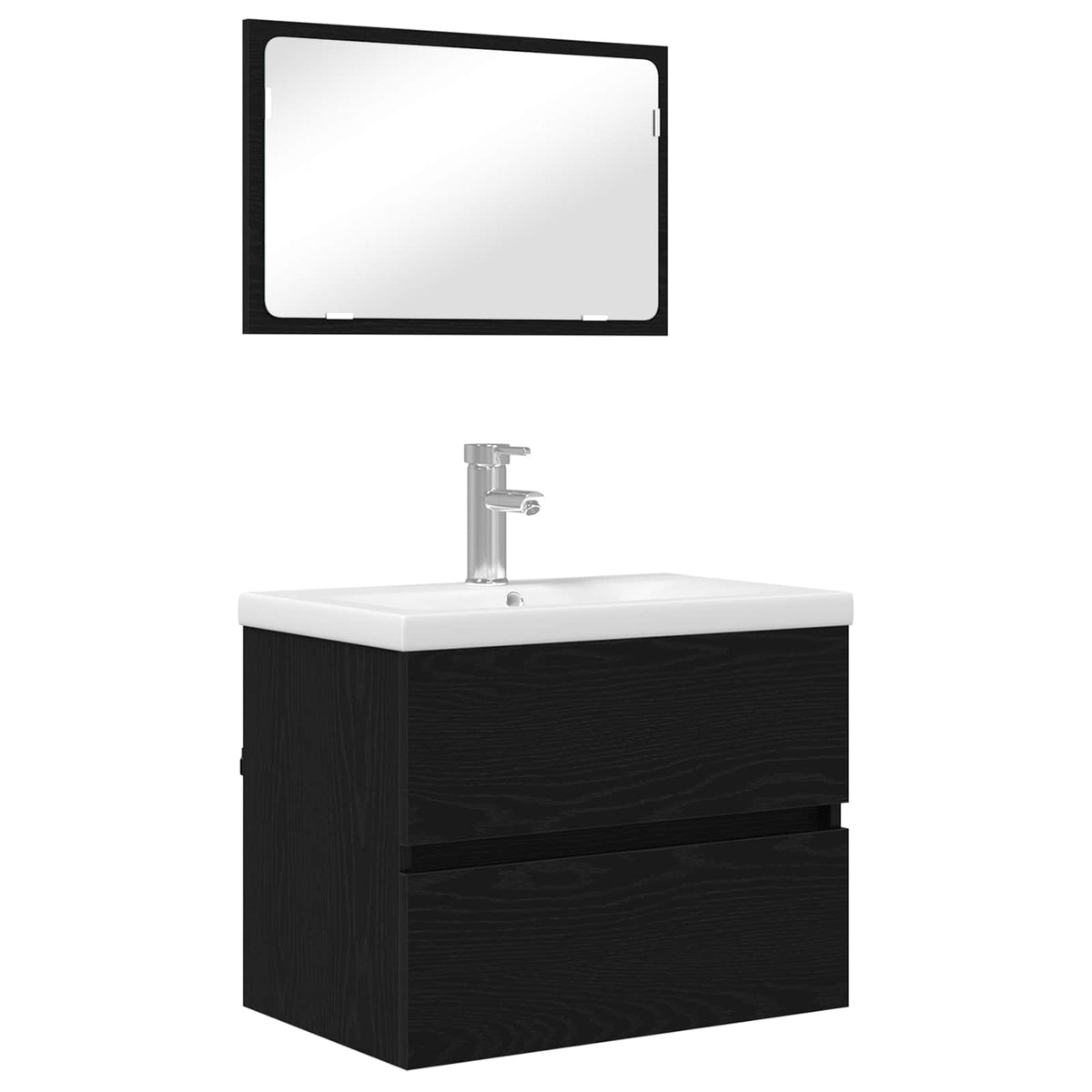 Set namještaja za kupaonicu 3 kom. Crni hrast Konstruirano drvo Crna 61 x 39 x 45 cm