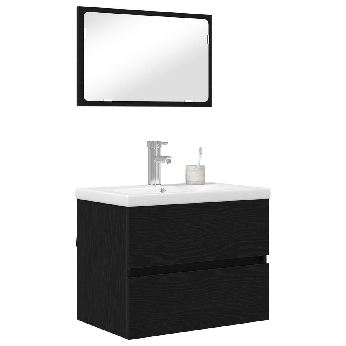 Set namještaja za kupaonicu 3 kom. Crni hrast Konstruirano drvo Crna 61 x 39 x 45 cm