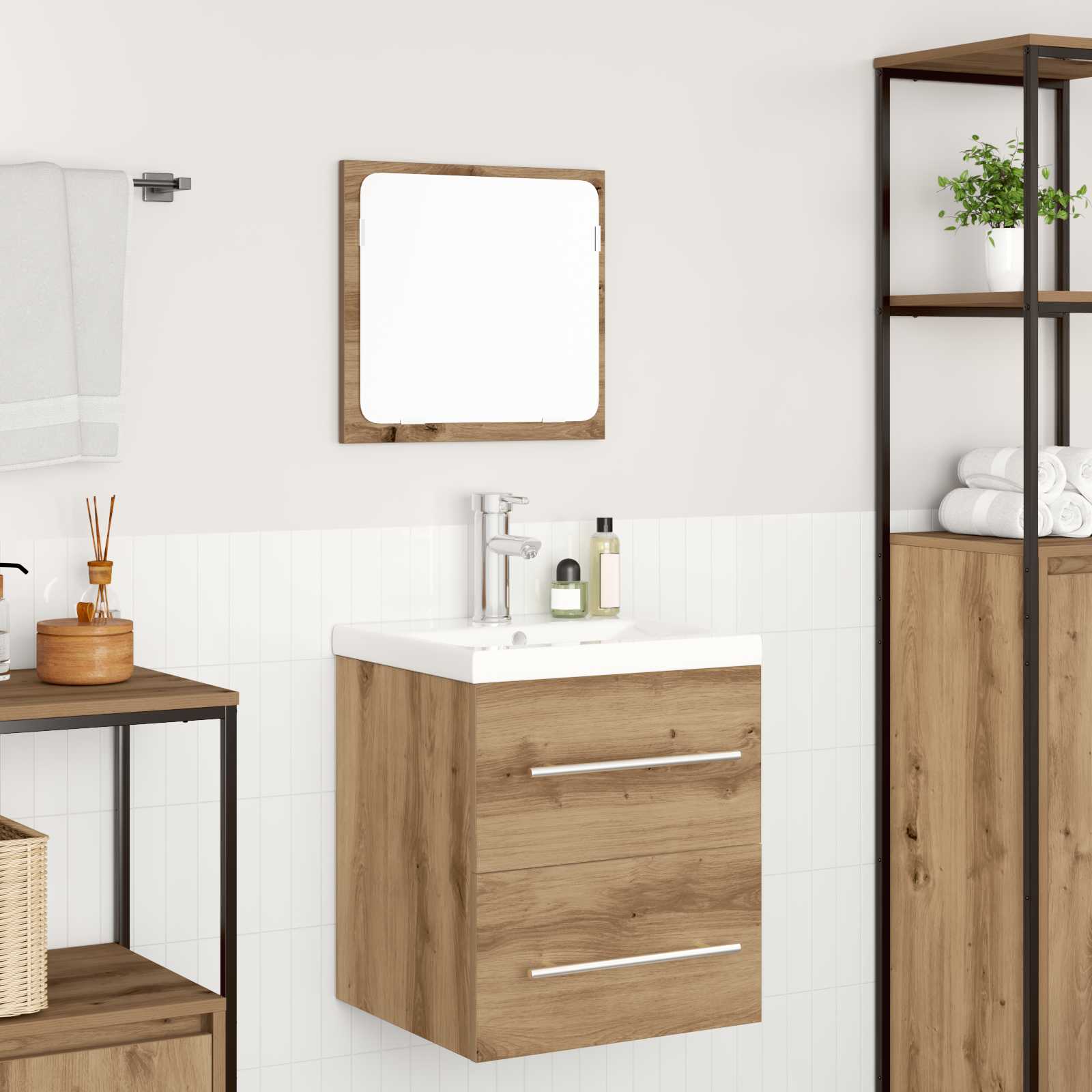 Set namještaja za kupaonicu s ladicama 2 pcs Umjetnički hrast