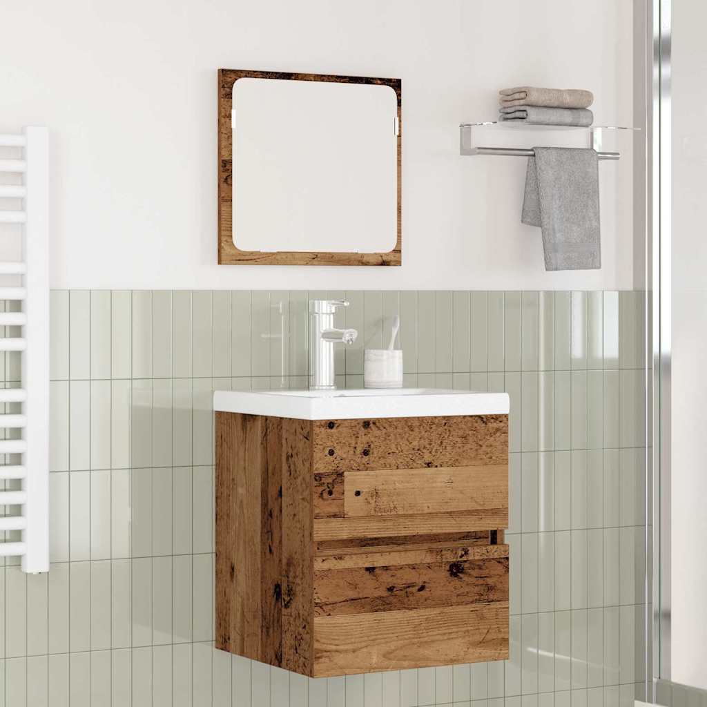 Set namještaja za kupaonicu Zidne 2 pcs Stari drvo i bijela