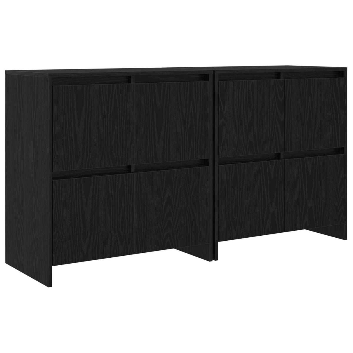 Komode 2 pcs Crni hrast 70 x 41 x 75 cm Konstruirano drvo