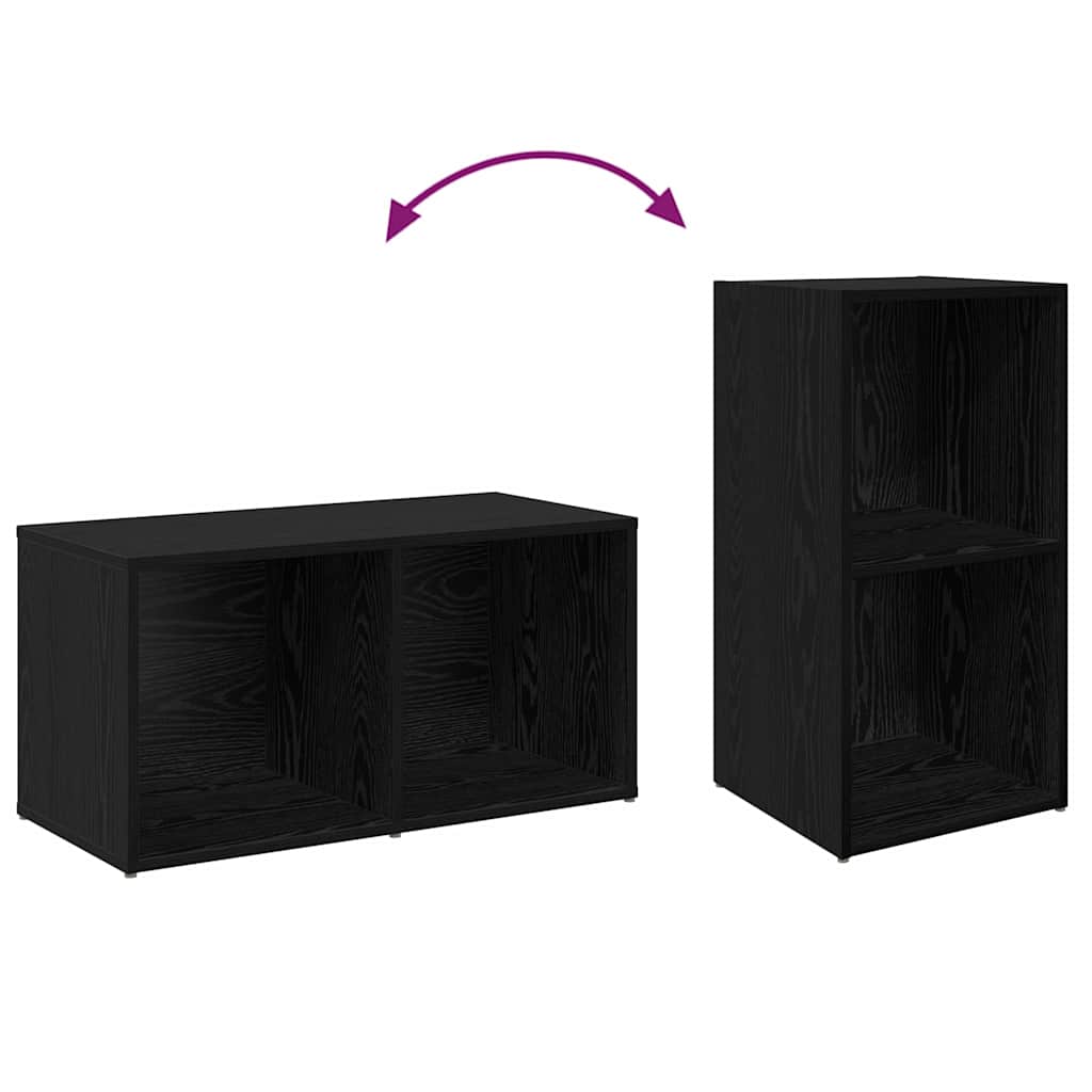 Set TV komoda Zidne 2 pcs Crni hrast 37 x 35 x 72 cm