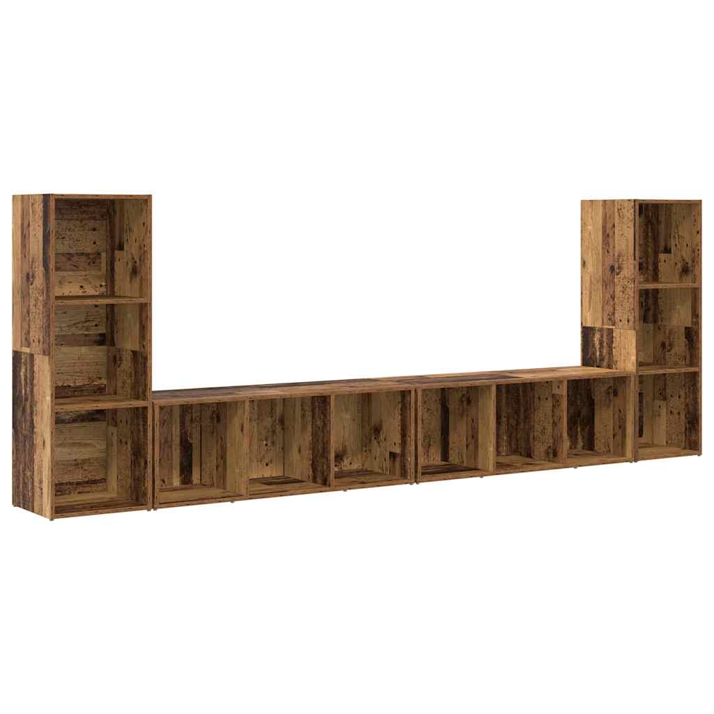 Set TV komoda Zidne 4 pcs Staro drvo 37 x 35 x 107 cm