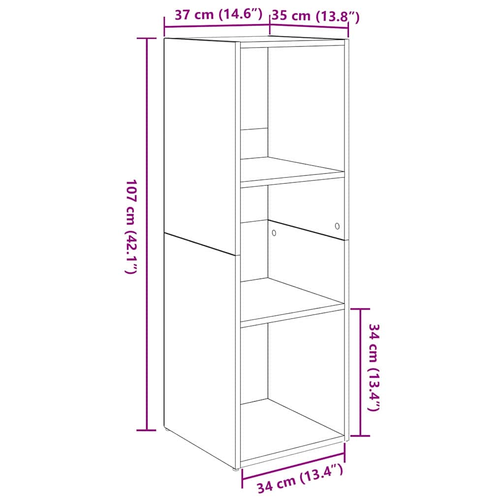 Set TV komoda Zidne 4 pcs Staro drvo 37 x 35 x 107 cm
