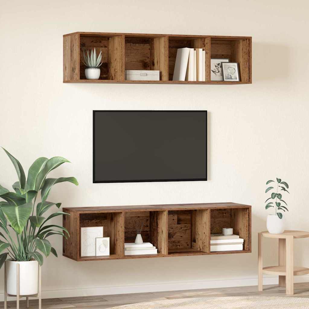 Set TV komoda Zidne 2 pcs Staro drvo 37 x 37 x 142,5 cm