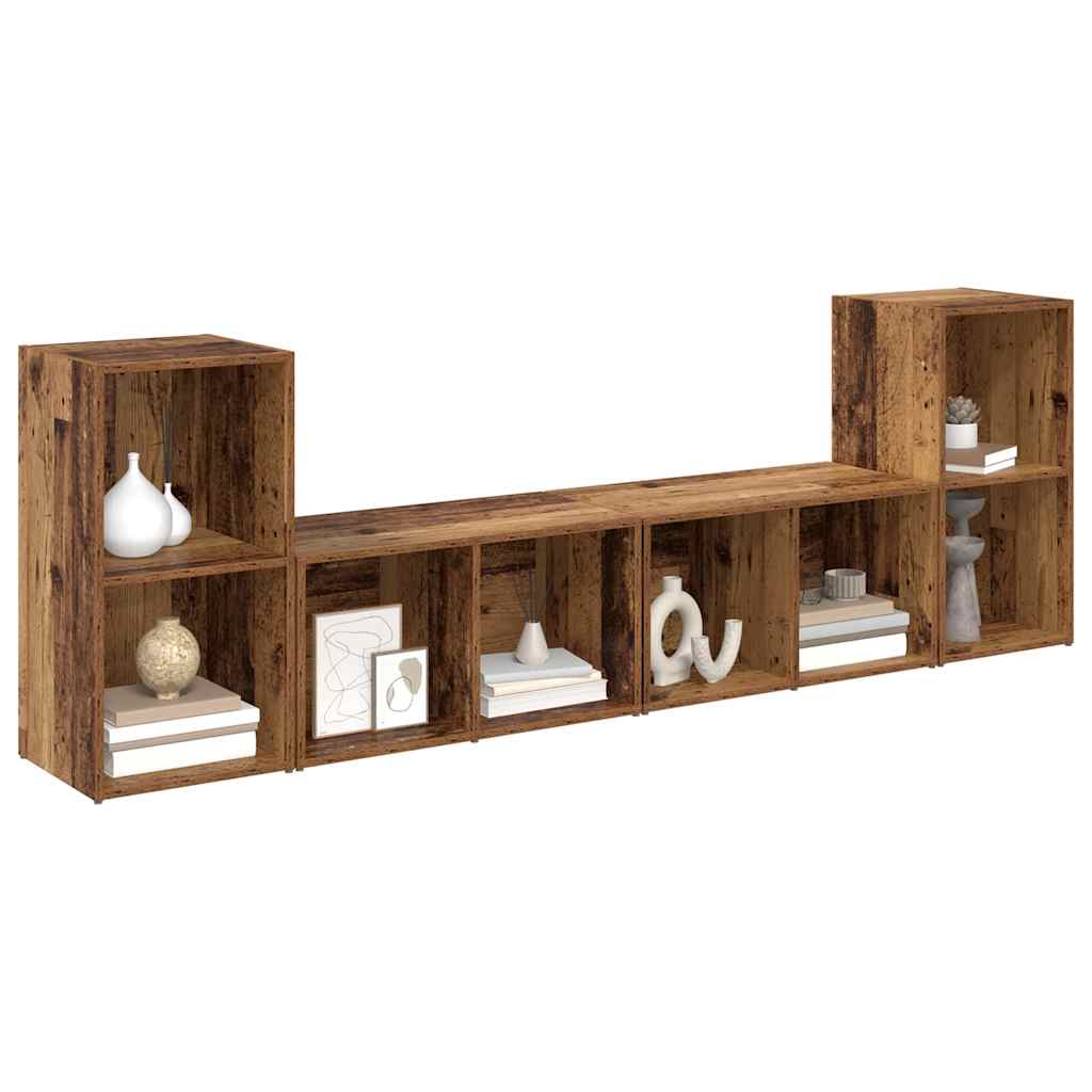 Set TV komoda Zidne 4 pcs Staro drvo 37 x 37 x 72 cm