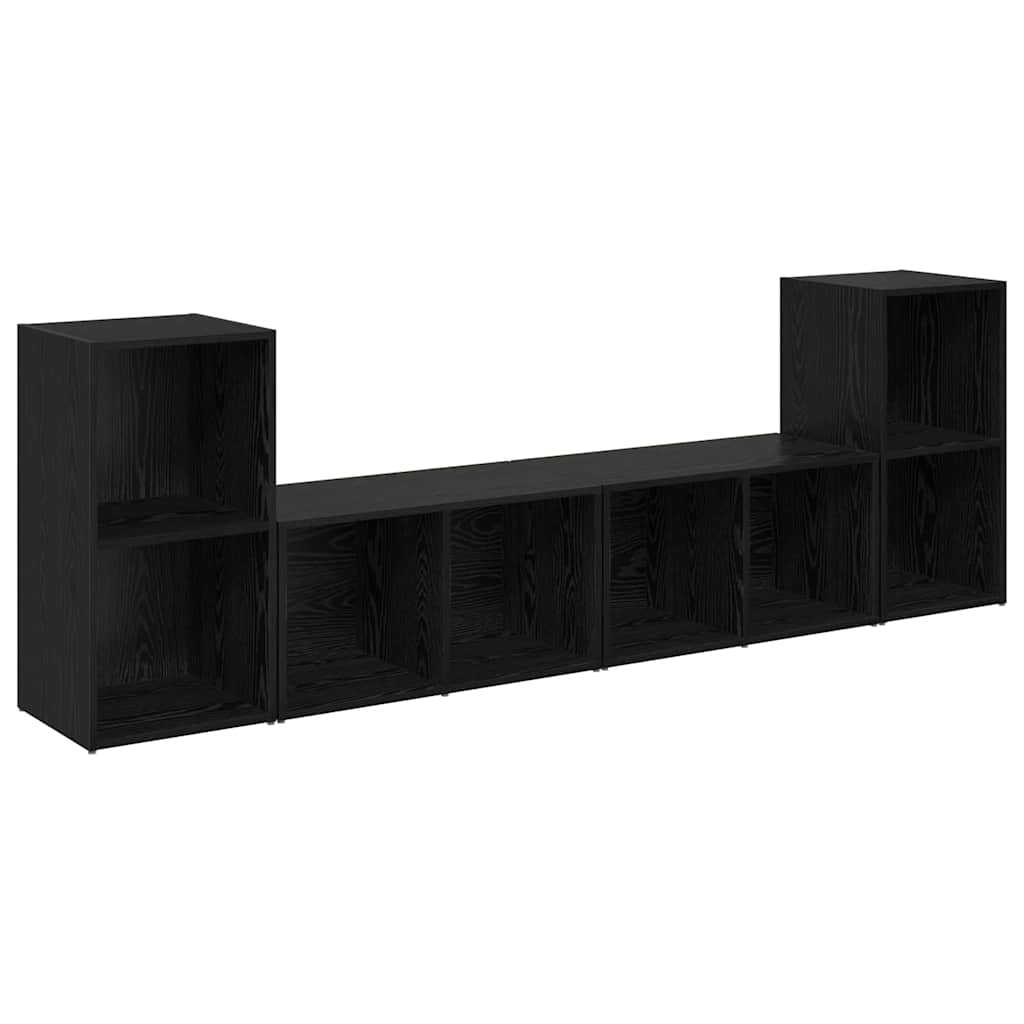 Set TV komoda Zidne 4 pcs Crni hrast 37 x 37 x 72 cm