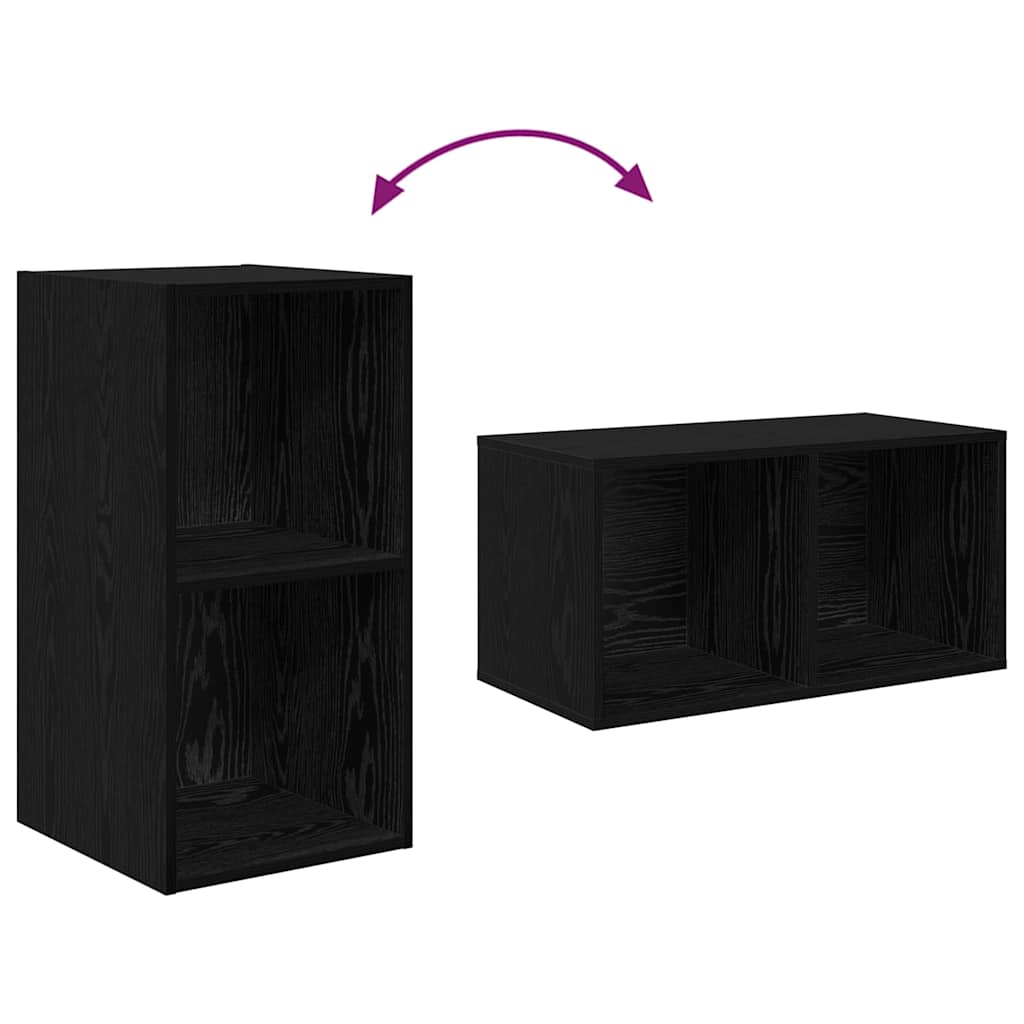 Set TV komoda Zidne 4 pcs Crni hrast 37 x 37 x 72 cm