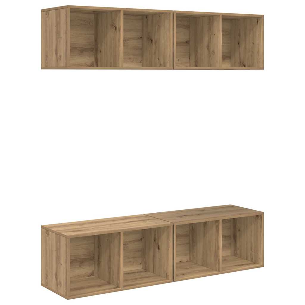 Set TV komoda Zidne 4 pcs Umjetnički hrast 37 x 37 x 72 cm
