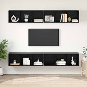 Set TV komoda Zidne 4 pcs Crni hrast 37 x 37 x 107 cm