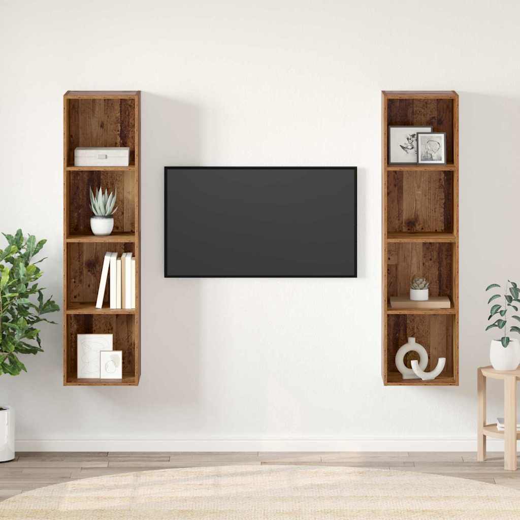 Set TV komoda 2 pcs Smeđa 37 x 37 x 142,5 cm Konstruirano drvo