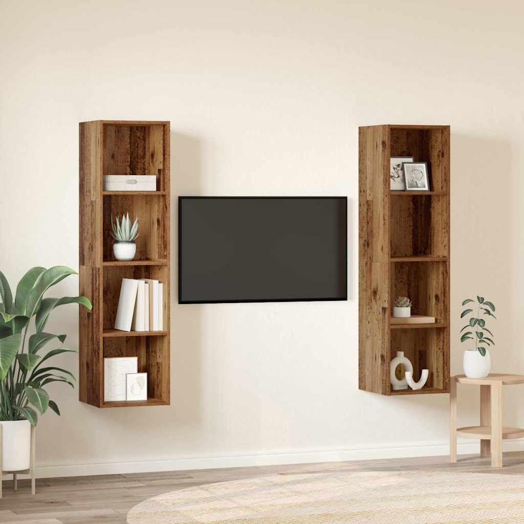 Set TV komoda 2 pcs Smeđa 37 x 37 x 142,5 cm Konstruirano drvo