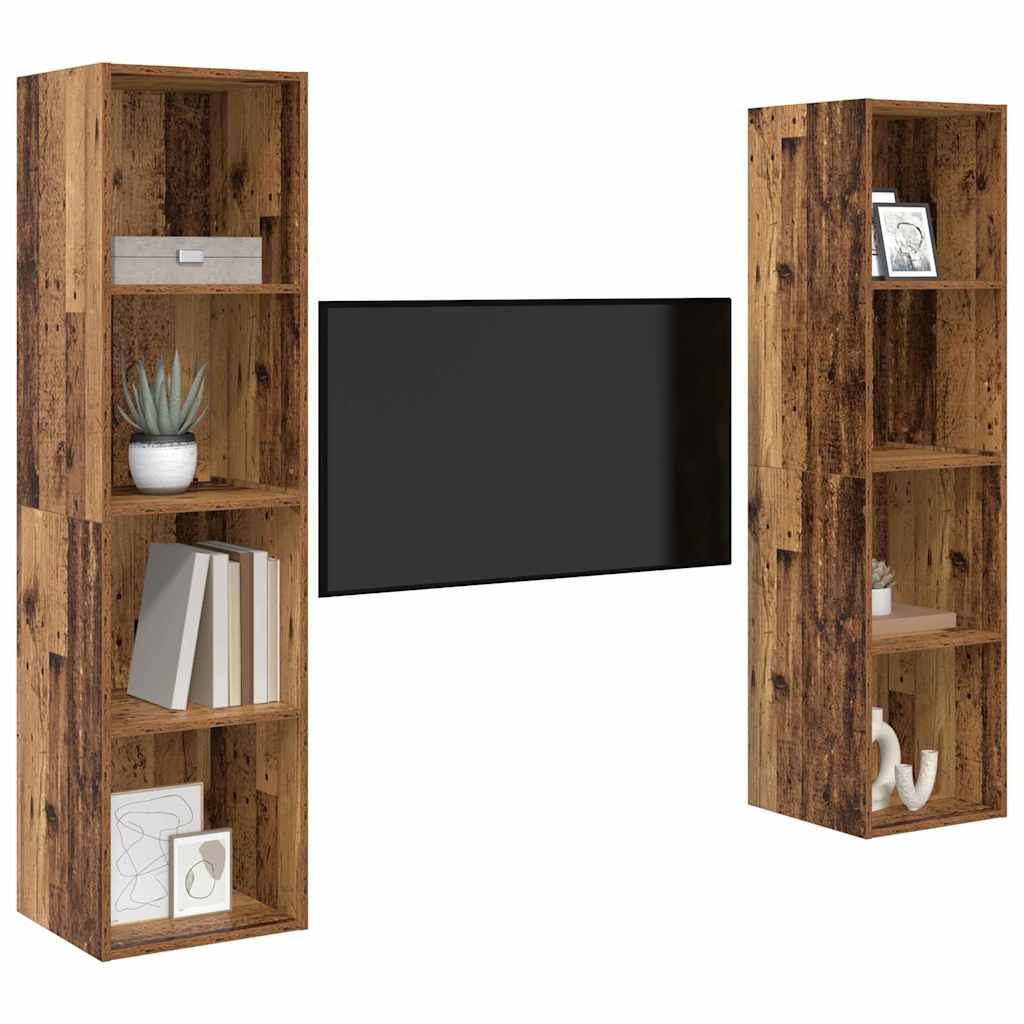 Set TV komoda 2 pcs Smeđa 37 x 37 x 142,5 cm Konstruirano drvo
