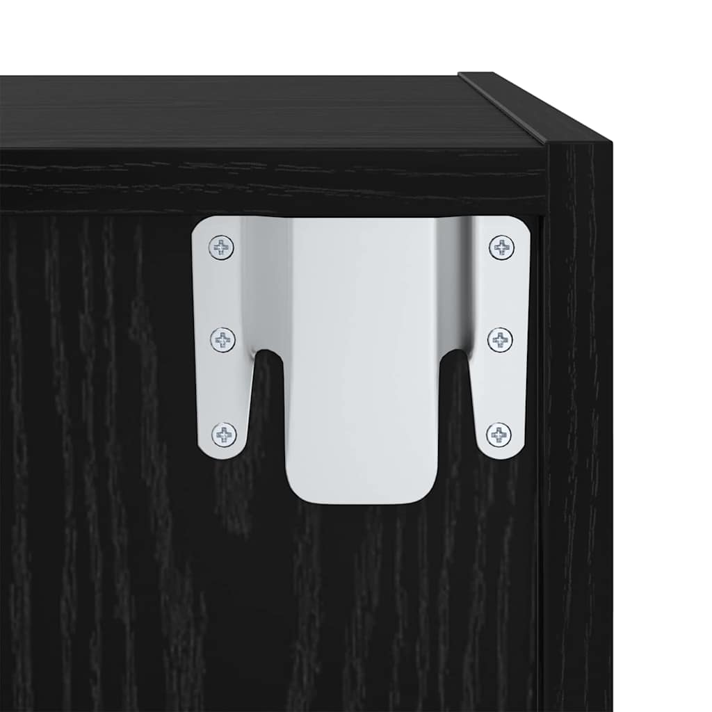 Set TV komoda 2 pcs Crna 37 x 37 x 142,5 cm Konstruirano drvo