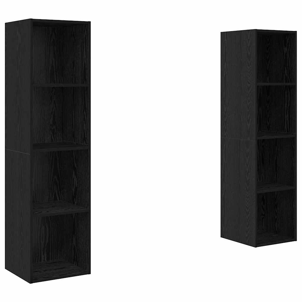 Set TV komoda 2 pcs Crna 37 x 37 x 142,5 cm Konstruirano drvo