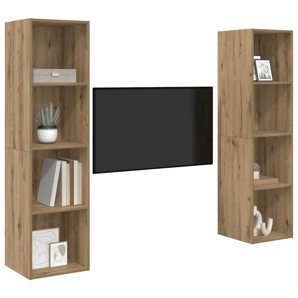 Set TV komoda 2 pcs Smeđa 37 x 37 x 142,5 cm Konstruirano drvo