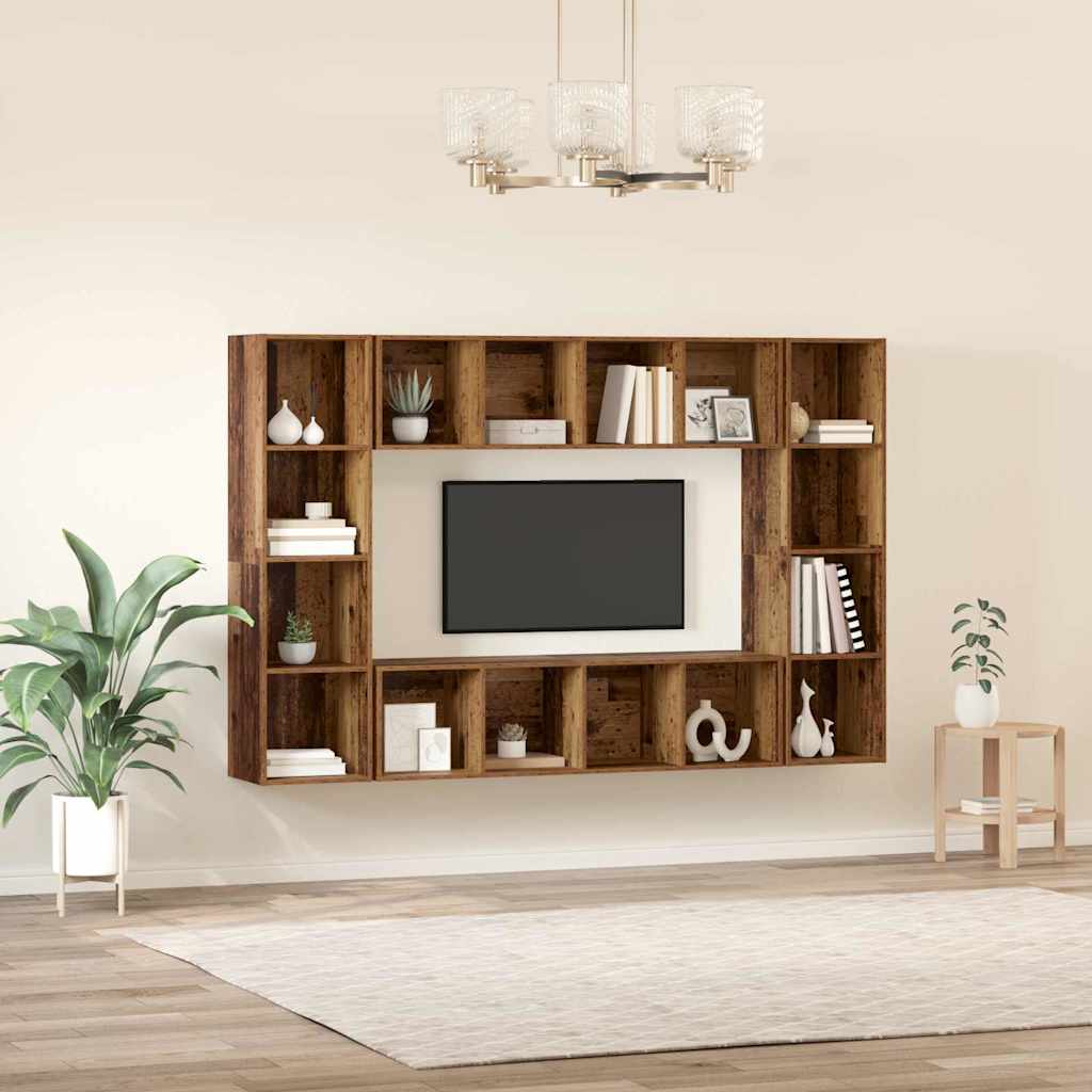 Set TV komoda 4 pcs Smeđa 37 x 37 x 142,5 cm Konstruirano drvo