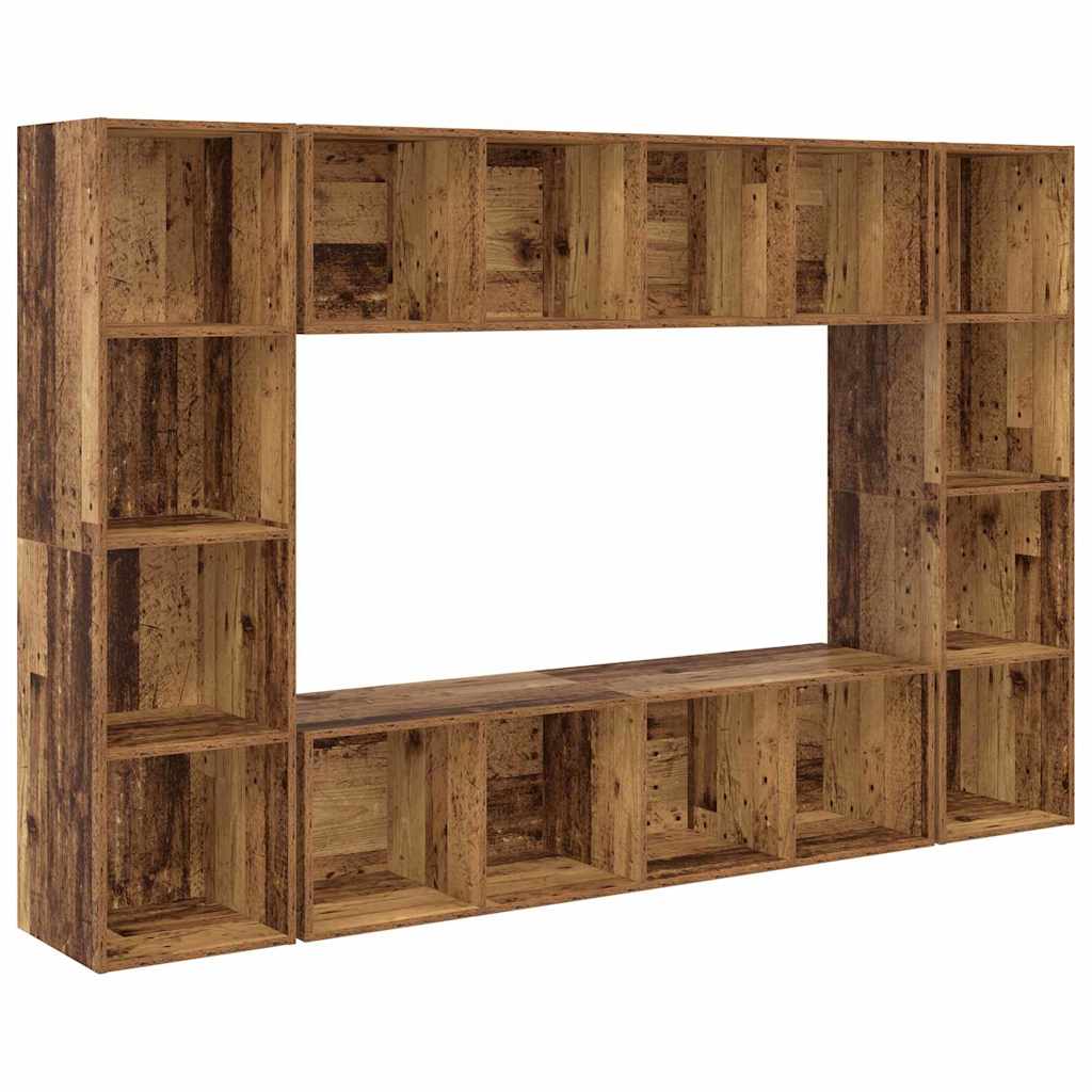 Set TV komoda 4 pcs Smeđa 37 x 37 x 142,5 cm Konstruirano drvo