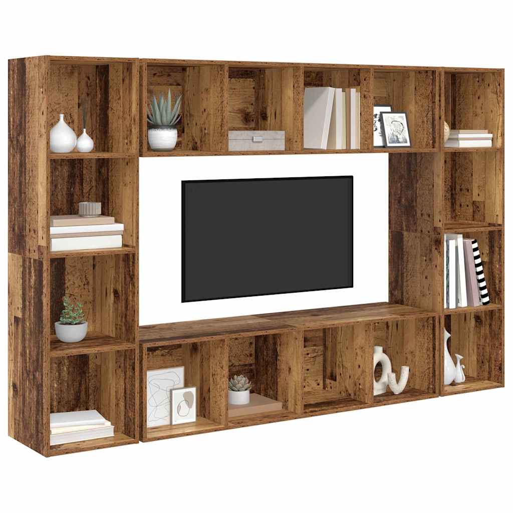 Set TV komoda 4 pcs Smeđa 37 x 37 x 142,5 cm Konstruirano drvo
