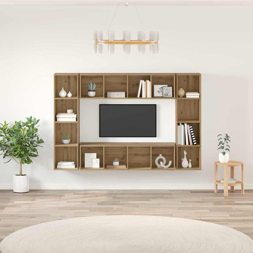 Set TV komoda 4 pcs Smeđa 37 x 37 x 142,5 cm Konstruirano drvo