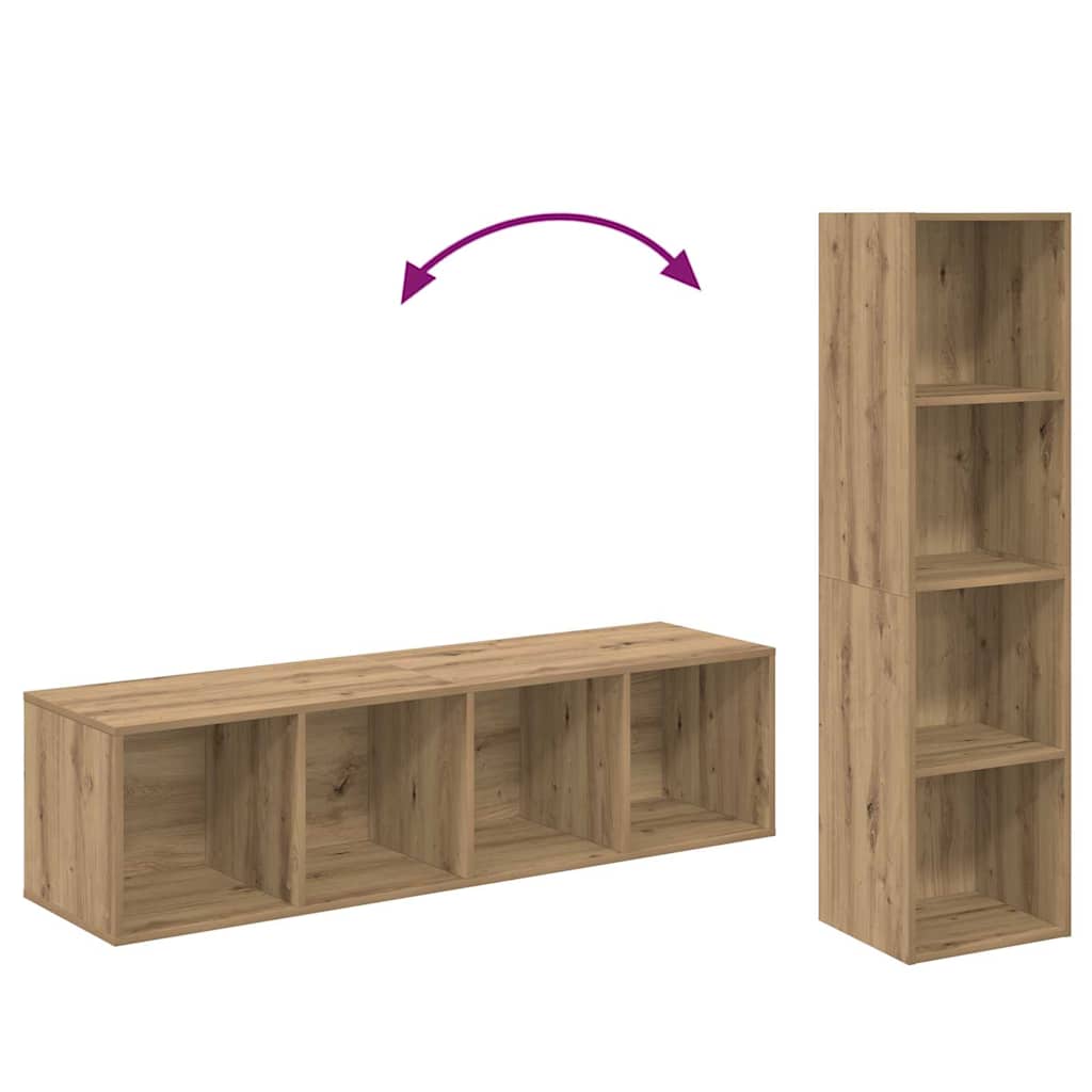 Set TV komoda 4 pcs Smeđa 37 x 37 x 142,5 cm Konstruirano drvo
