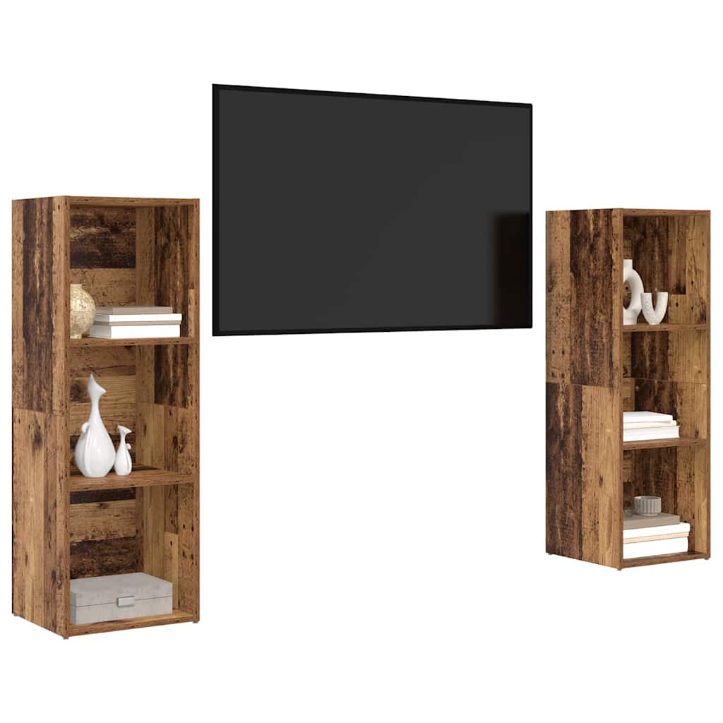 Set TV komoda Zidne 2 pcs Staro drvo 107 x 35 x 37 cm