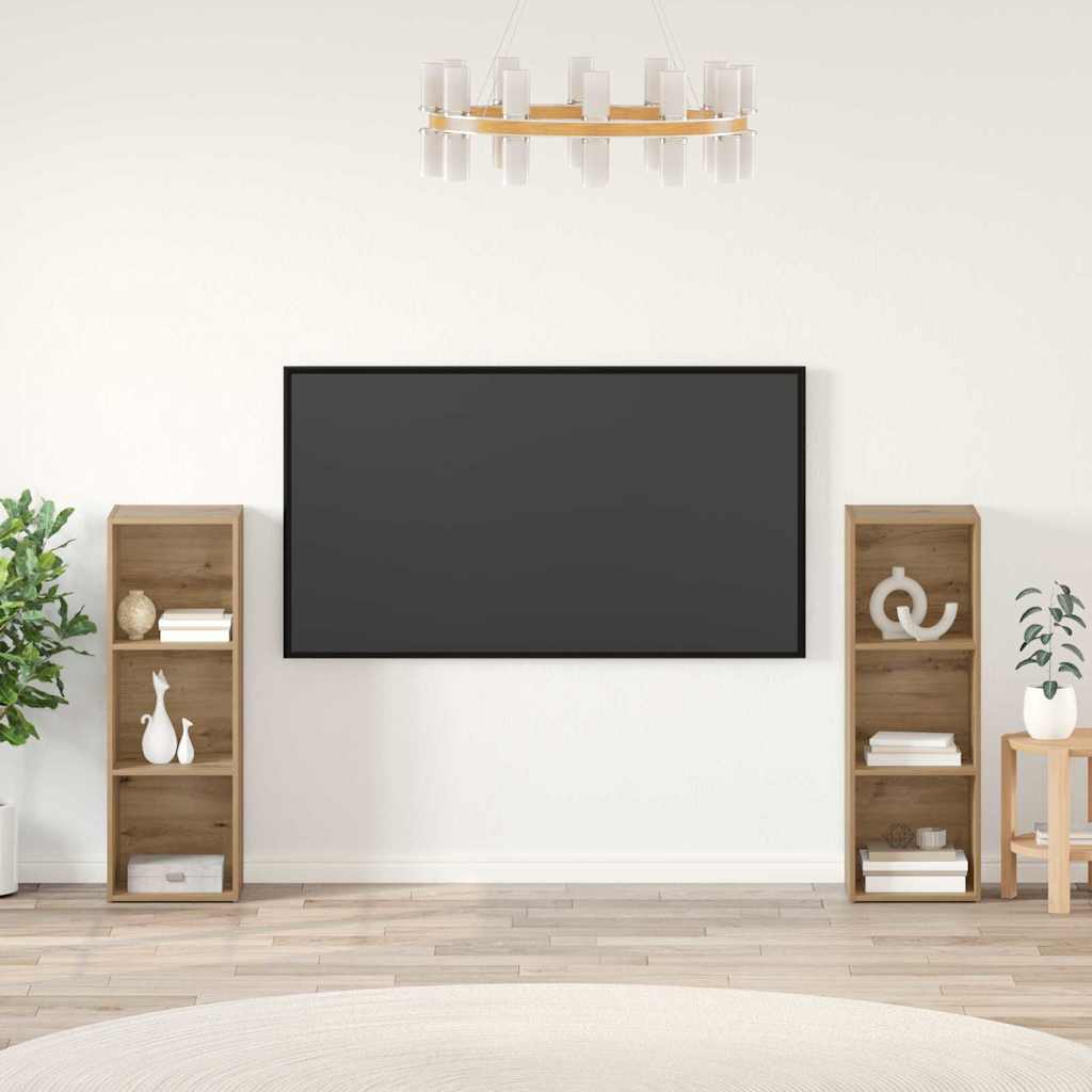 Set TV komoda Zidne 2 pcs Umjetnički hrast 107 x 35 x 37 cm
