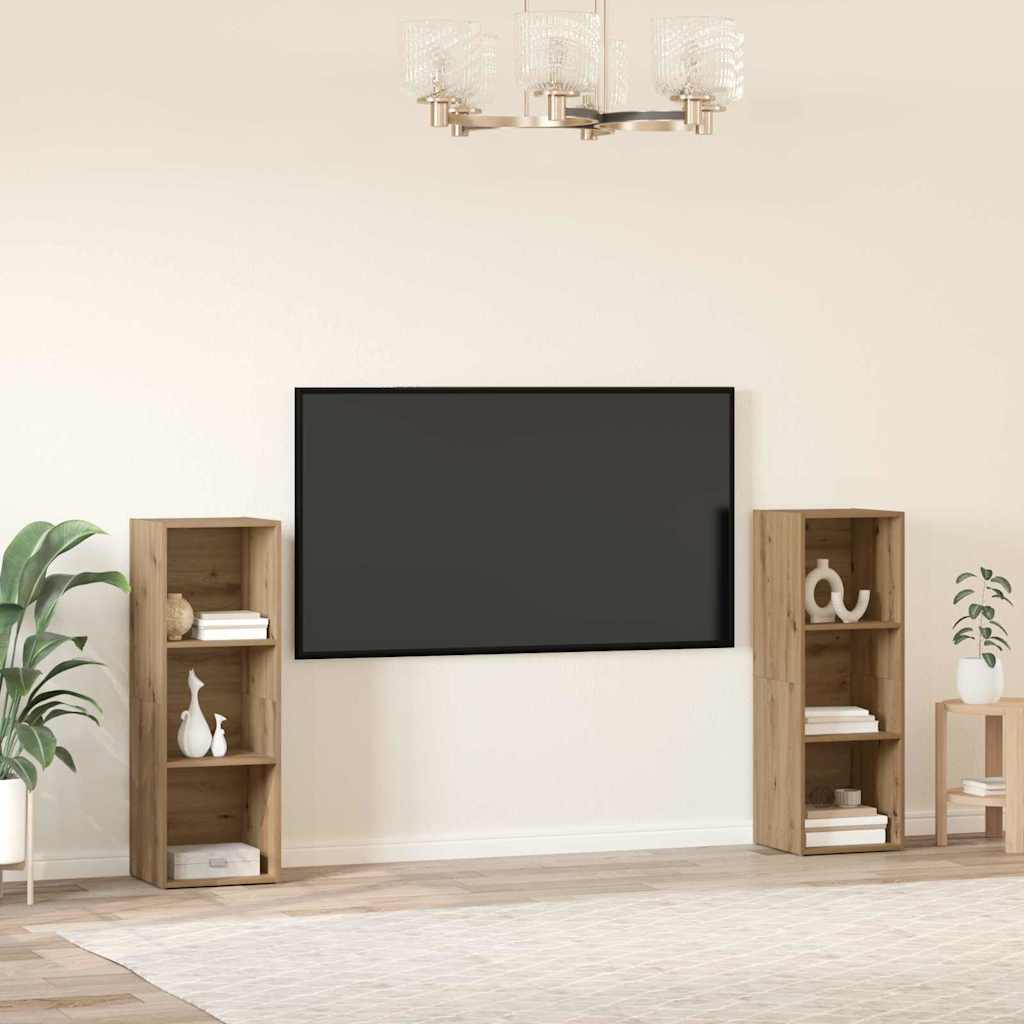 Set TV komoda Zidne 2 pcs Umjetnički hrast 107 x 35 x 37 cm