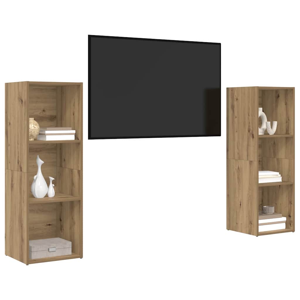 Set TV komoda Zidne 2 pcs Umjetnički hrast 107 x 35 x 37 cm