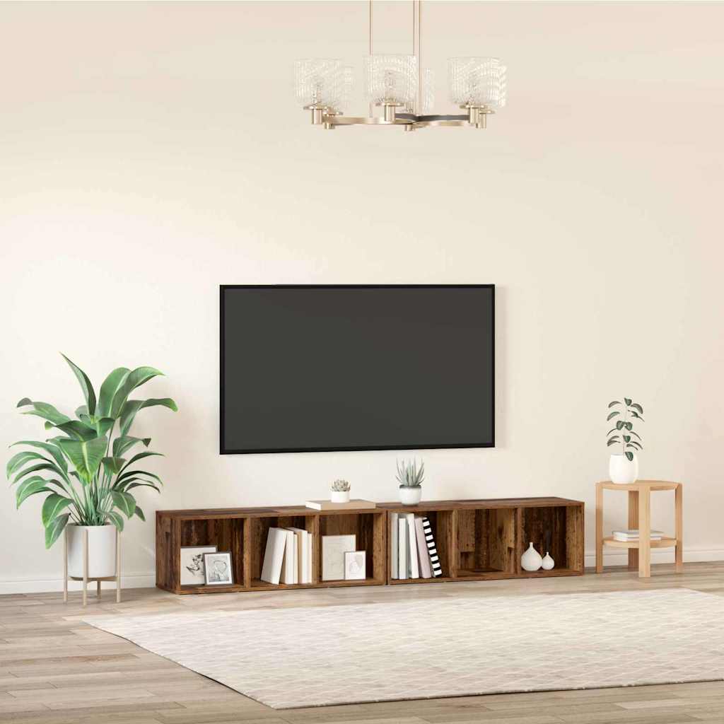 Set TV komoda Zidne 2 pcs Staro drvo 37 x 35 x 107cm