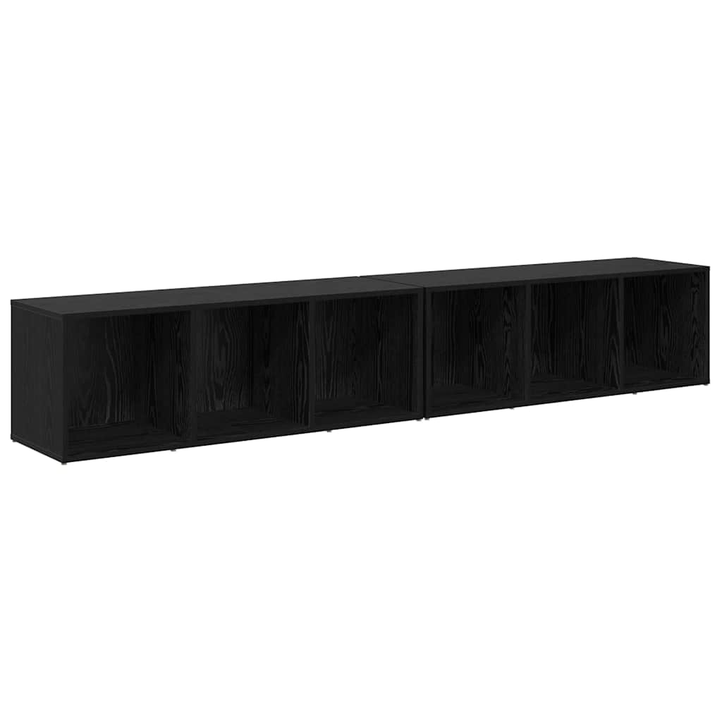 Set TV komoda Zidne 2 pcs Crni hrast 37 x 35 x 107cm