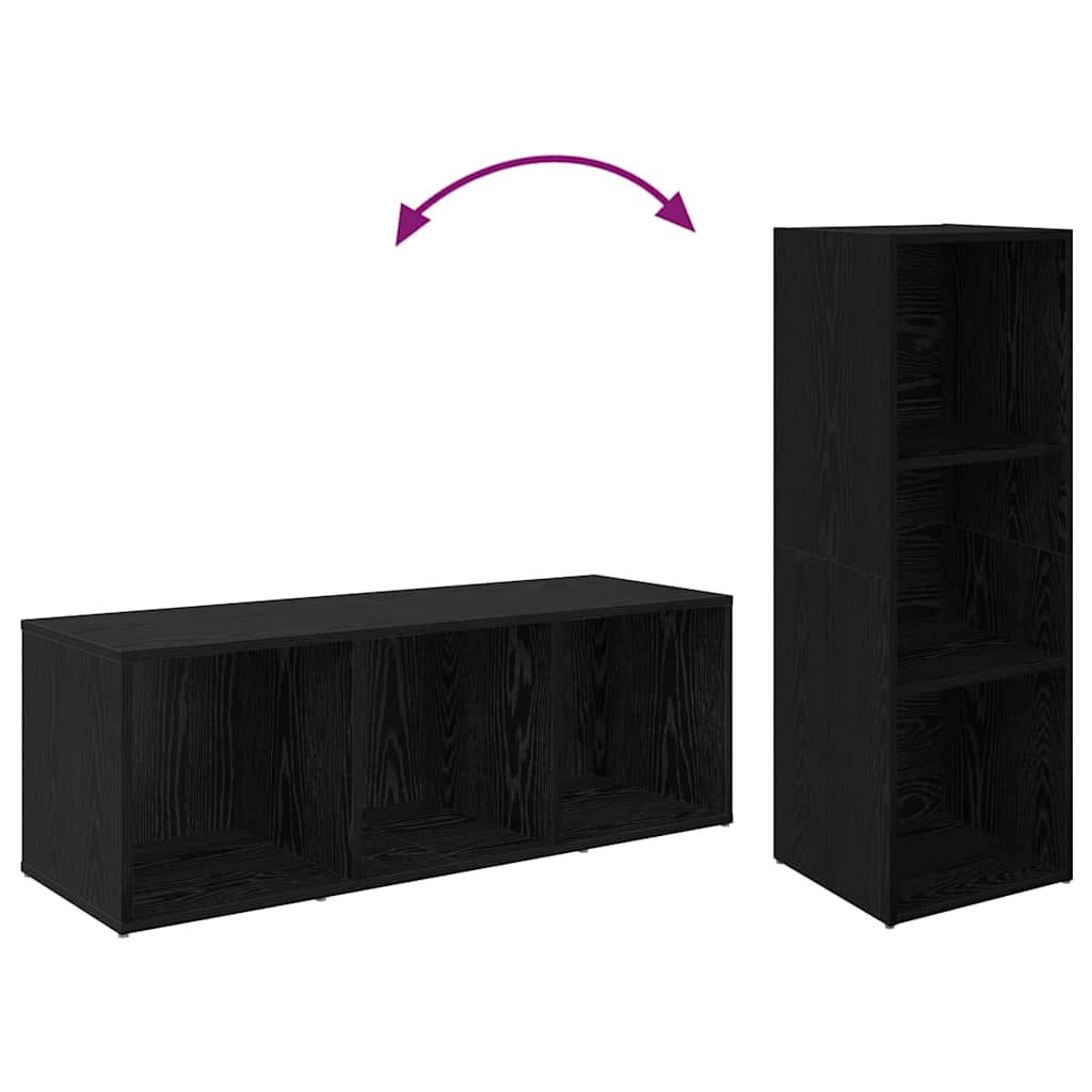 Set TV komoda Zidne 2 pcs Crni hrast 37 x 35 x 107cm