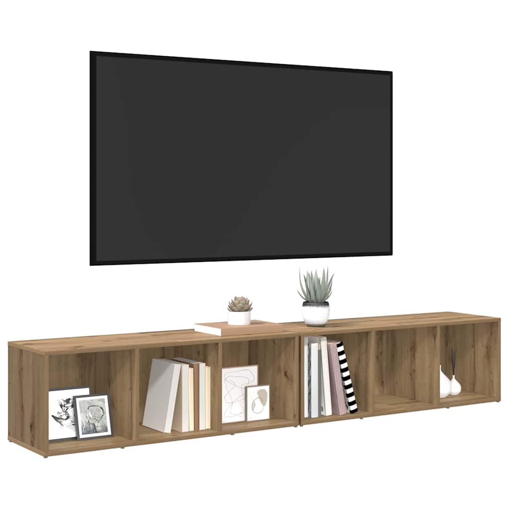 Set TV komoda Zidne 2 pcs Umjetnički hrast 37 x 35 x 107cm