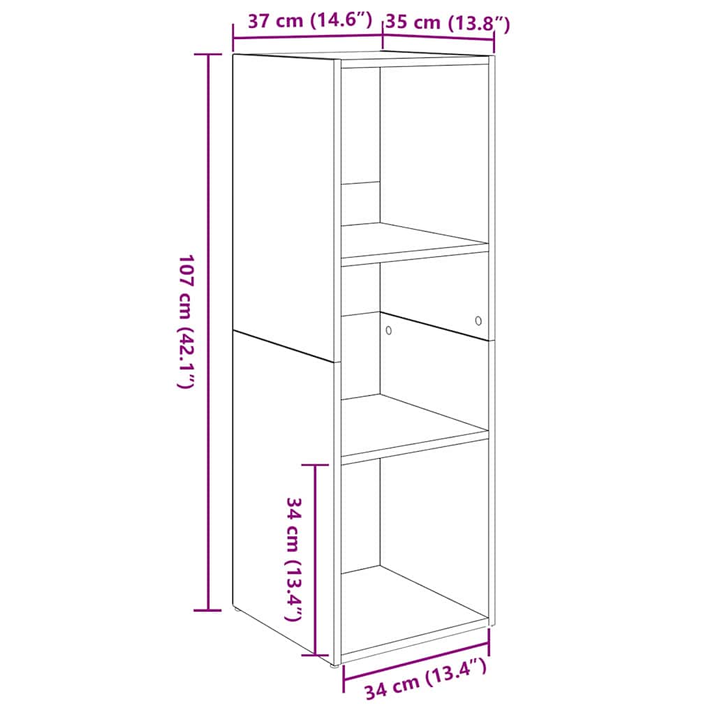 Set TV komoda Zidne 2 pcs Umjetnički hrast 37 x 35 x 107cm